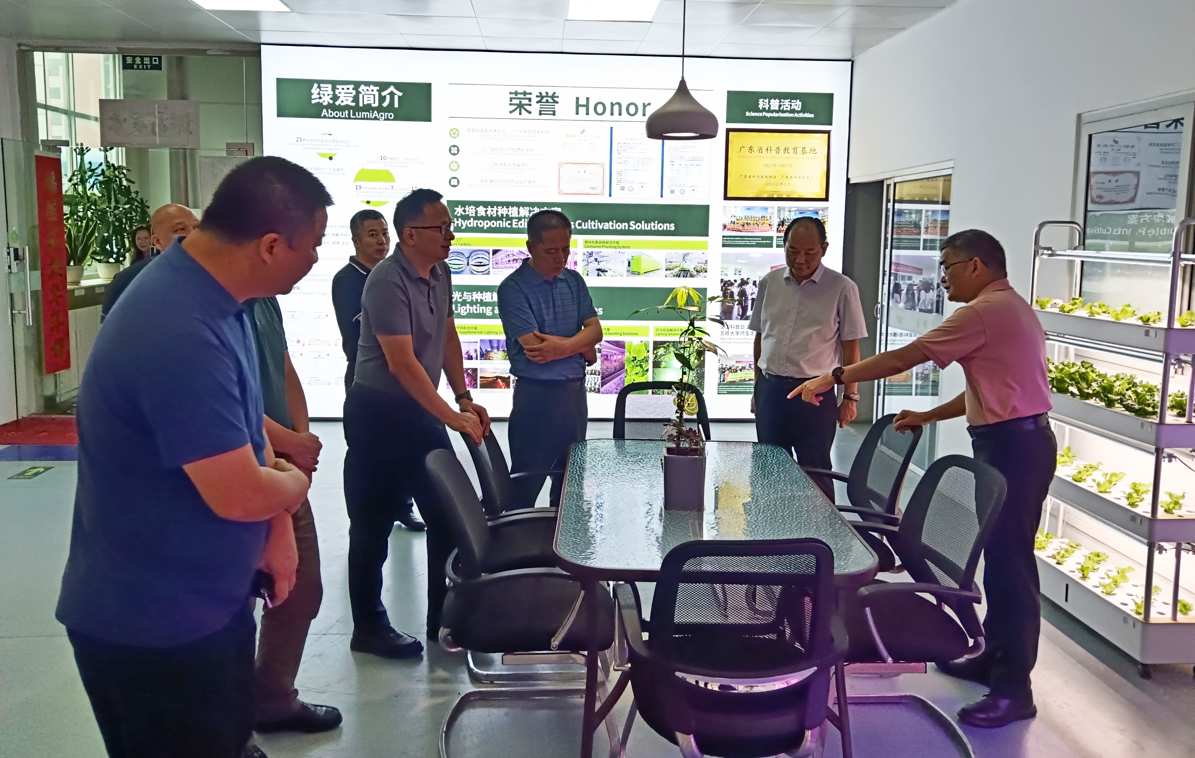 调研组参观绿爱植物工厂